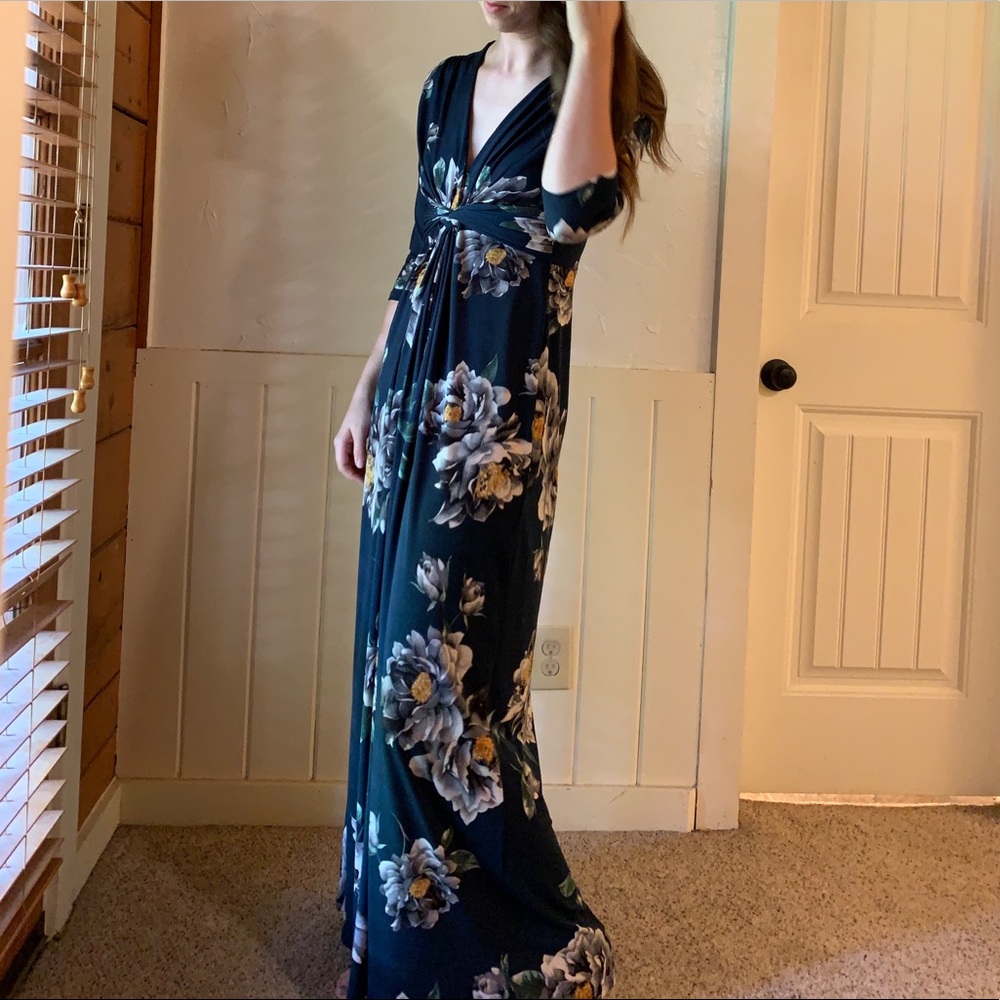 Peach Love California Floral Maxi Dress